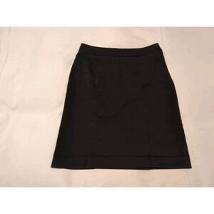 Sigrid Olsen Black Cotton Blend Straight Skirt Sz 6